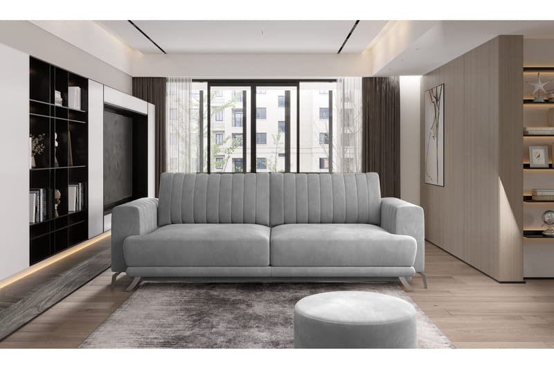 Jalissia 3-sits Soffa, Ljusgrå