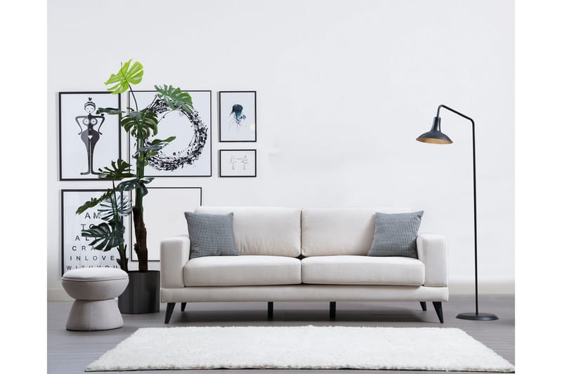 JENNAWAY 3-sits Soffa Beige/Svart - Möbler - Vardagsrum - Soffor - 3-sits soffor