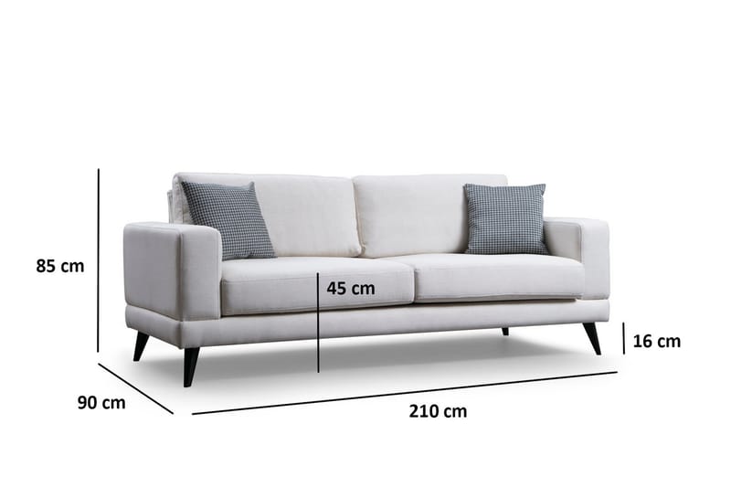 JENNAWAY 3-sits Soffa Beige/Svart - Möbler - Vardagsrum - Soffor - 3-sits soffor