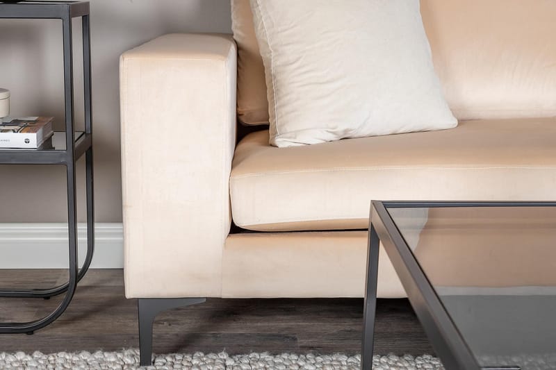 Johana 3-sits Sammetssoffa - Beige - Möbler - Vardagsrum - Soffor - 3-sits soffor