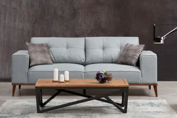 Jonnesha 3-Sits Soffa - Grå - Möbler - Vardagsrum - Bäddsoffor - 3-sits bäddsoffa