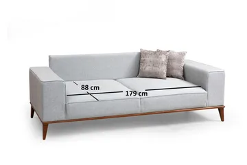 Jonnesha 3-Sits Soffa - Grå - Möbler - Vardagsrum - Bäddsoffor - 3-sits bäddsoffa