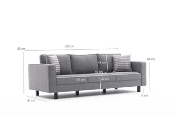 Kaletea Soffa 3-sits - Grå - Möbler - Vardagsrum - Soffor - 3-sits soffor