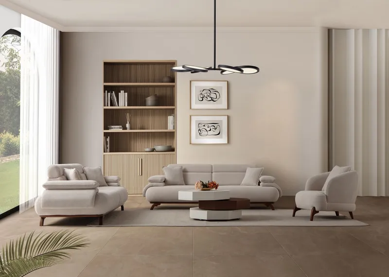 Kelnor 3-sits Soffa 246x81x97 cm - Beige - Möbler - Vardagsrum - Soffor - 3-sits soffor