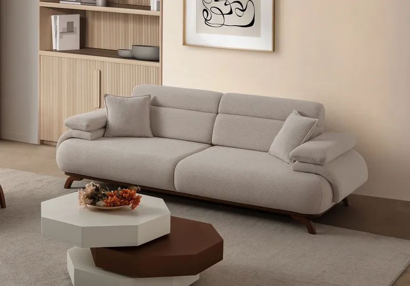 Kelnor 3-sits Soffa 246x81x97 cm - Beige - Möbler - Vardagsrum - Soffor - 3-sits soffor