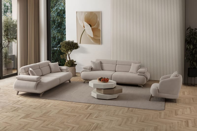Kelnor 3-sits Soffa 246x81x97 cm - Beige - Möbler - Vardagsrum - Soffor - 3-sits soffor