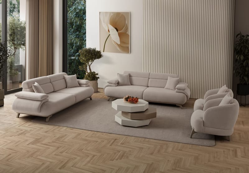 Kelnor 3-sits Soffa 246x81x97 cm - Beige - Möbler - Vardagsrum - Soffor - 3-sits soffor
