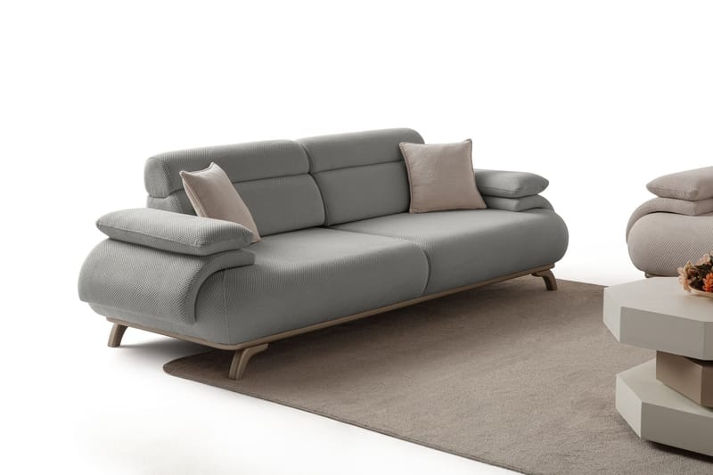 Kelnor 3-sits Soffa 246x81x97 cm - Grå - Möbler - Vardagsrum - Soffor - 3-sits soffor