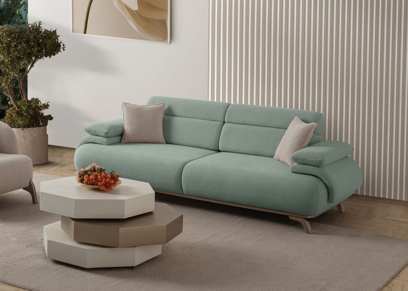 Kelnor 3-sits Soffa 246x81x97 cm - Havsgrön - Möbler - Vardagsrum - Soffor - 3-sits soffor