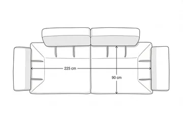 Kelnor 3-sits Soffa 246x81x97 cm - Jord - Möbler - Vardagsrum - Soffor - 3-sits soffor