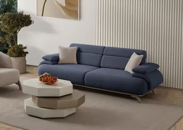 Kelnor 3-sits Soffa 246x81x97 cm - Marinblå - Möbler - Vardagsrum - Soffor - 3-sits soffor