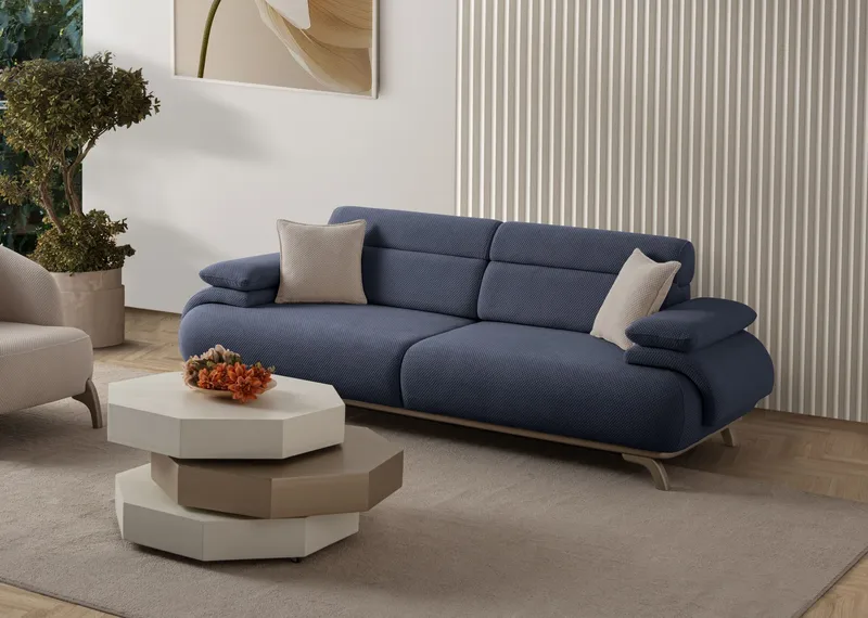 Kelnor 3-sits Soffa 246x81x97 cm - Marinblå - Möbler - Vardagsrum - Soffor - 3-sits soffor