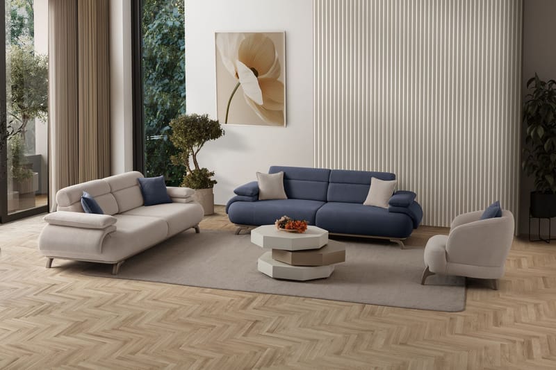 Kelnor 3-sits Soffa 246x81x97 cm - Marinblå - Möbler - Vardagsrum - Soffor - 3-sits soffor