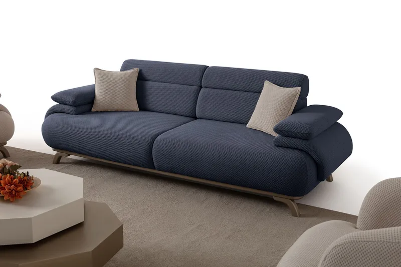 Kelnor 3-sits Soffa 246x81x97 cm - Marinblå - Möbler - Vardagsrum - Soffor - 3-sits soffor