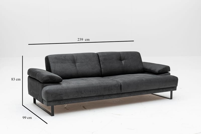 Kitimat Soffa 3-sits - Antracit - Möbler - Vardagsrum - Soffor - 3-sits soffor