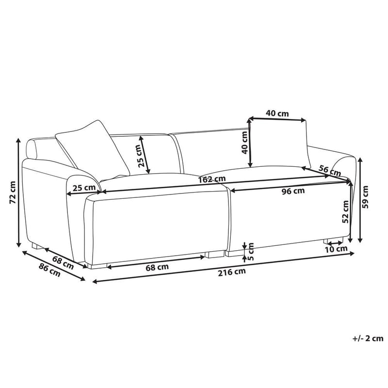3-sits soffa Korio - Vit, Svart - Möbler - Vardagsrum - Soffor - 3-sits soffor