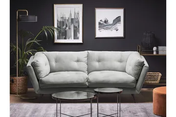 Lenvik 3-sits Soffa - Sammet/Grå - Möbler - Vardagsrum - Soffor - 3-sits soffor