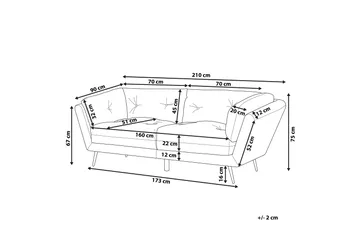 Lenvik 3-sits Soffa - Sammet/Grön - Möbler - Vardagsrum - Soffor - 3-sits soffor