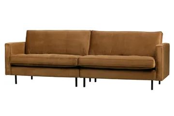 Lissbon 3-sits Sammetssoffa 275 cm - Brun|Gul - Möbler - Vardagsrum - Soffor - 3-sits soffor