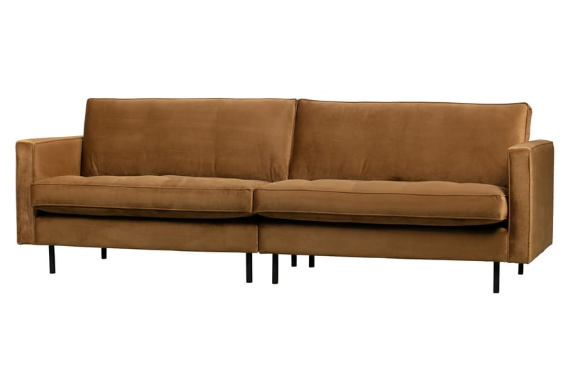 Lissbon 3-sits Sammetssoffa 275 cm - Brun|Gul - Möbler - Vardagsrum - Soffor - 3-sits soffor