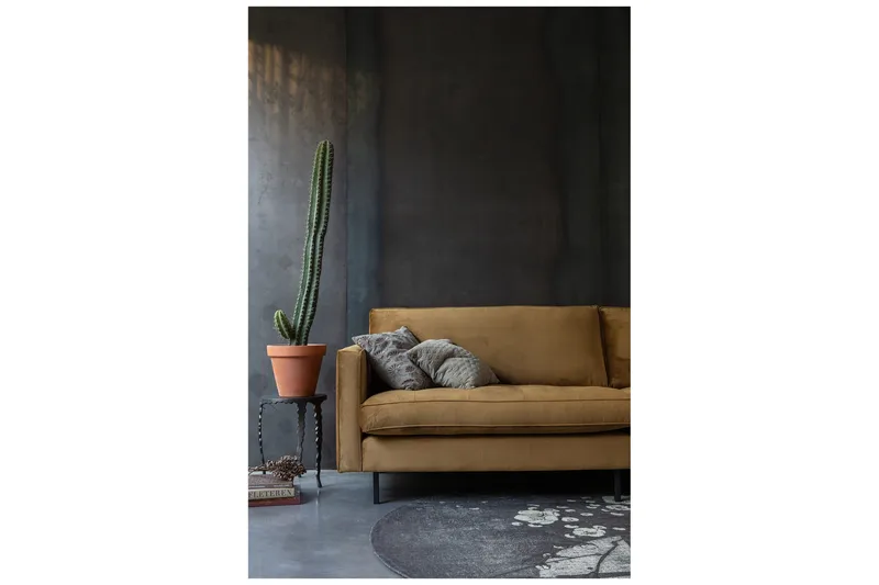 Lissbon 3-sits Sammetssoffa 275 cm - Brun|Gul - Möbler - Vardagsrum - Soffor - 3-sits soffor
