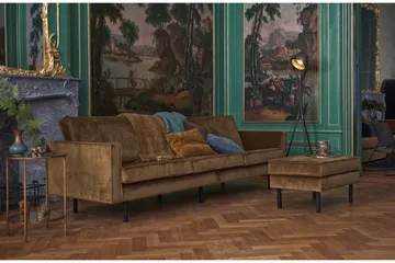 Lissbon 3-sits Sammetssoffa - Gul - Möbler - Vardagsrum - Soffor - 3-sits soffor