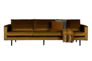 Lissbon 3-sits Sammetssoffa - Gul - Möbler - Vardagsrum - Soffor - 3-sits soffor