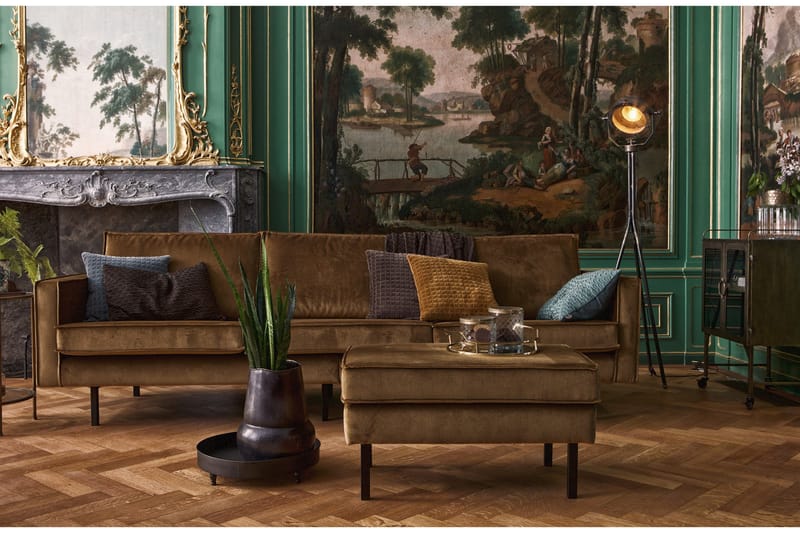 Lissbon 3-sits Sammetssoffa - Gul - Möbler - Vardagsrum - Soffor - 3-sits soffor