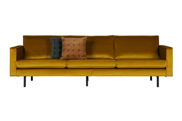 Lissbon 3-sits Sammetssoffa - Ockra - Möbler - Vardagsrum - Soffor - 3-sits soffor