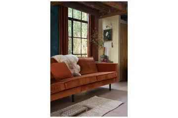 Lissbon 3-sits Sammetssoffa - Rost - Möbler - Vardagsrum - Soffor - 3-sits soffor
