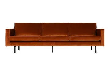 Lissbon 3-sits Sammetssoffa - Rost - Möbler - Vardagsrum - Soffor - 3-sits soffor