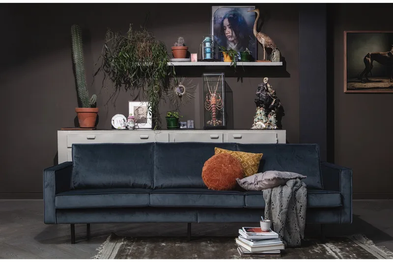 Lissbon 3-sits Soffa Sammet - Blågrön - Möbler - Vardagsrum - Soffor - 3-sits soffor