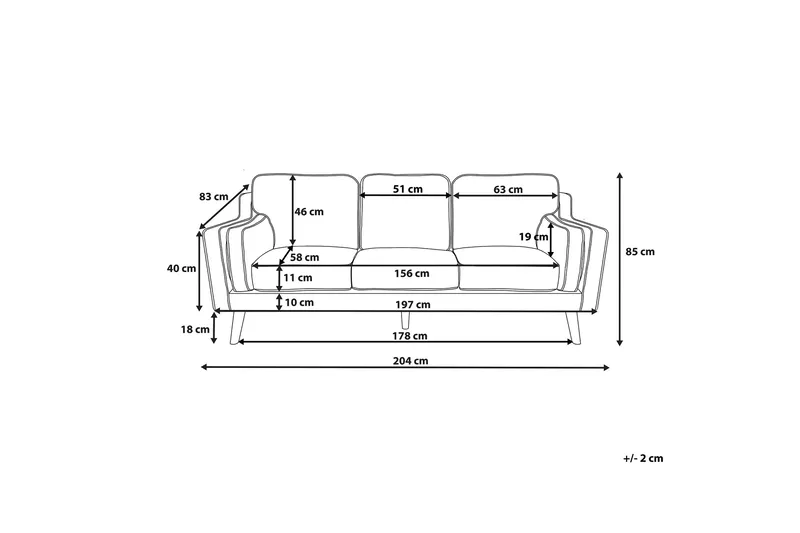 Lokka Soffa 3 Sits - Svart - Möbler - Vardagsrum - Soffor - 3-sits soffor