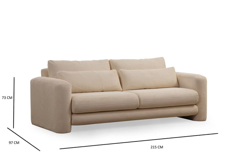 Makhan Soffa 3-sits - Beige - Möbler - Vardagsrum - Soffor - 3-sits soffor