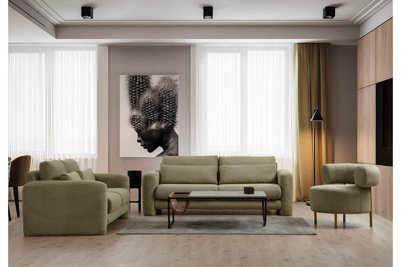 Makhan Soffa 3-sits - Grön - Möbler - Vardagsrum - Soffor - 3-sits soffor