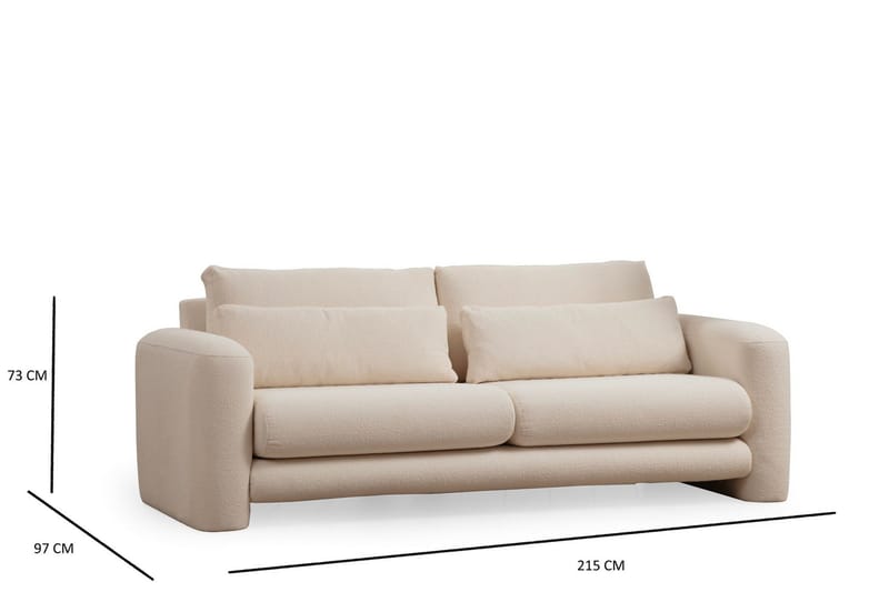 Makhan Soffa 3-sits - Ljusbeige - Möbler - Vardagsrum - Soffor - 3-sits soffor