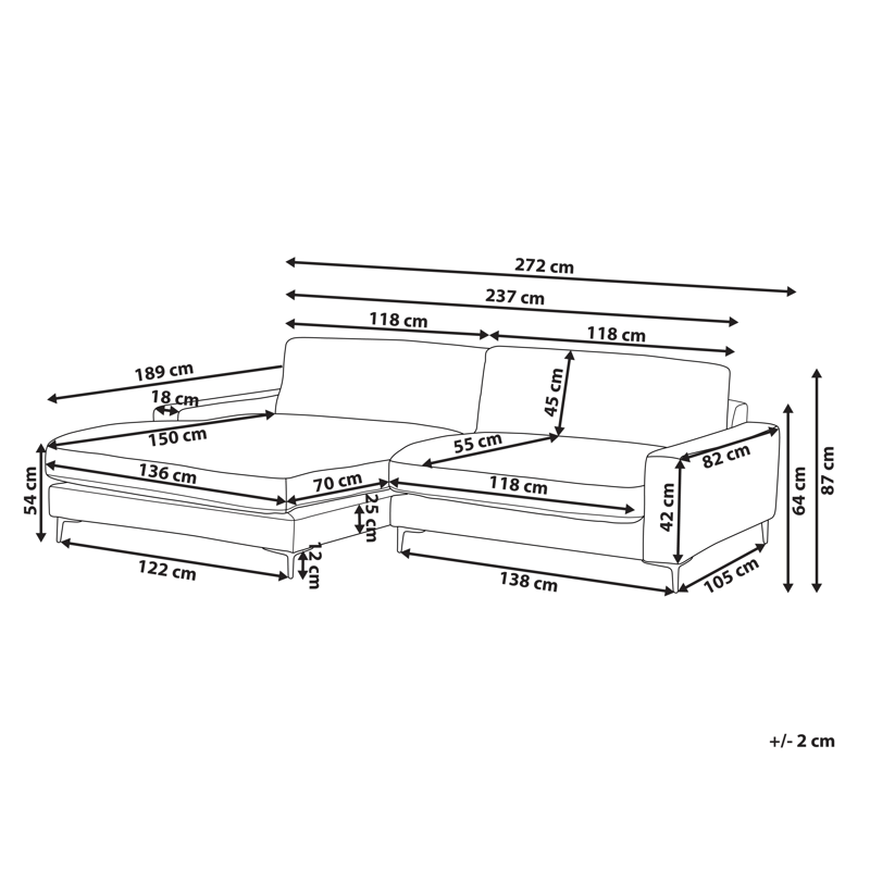 3-sits soffa Maloy Högervänd - Brun - Möbler - Vardagsrum - Soffor - Divansoffa & schäslong