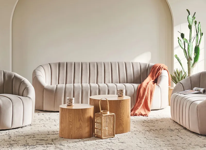 3-sits soffa Malung - Beige - Möbler - Vardagsrum - Soffor - Sammetssoffor