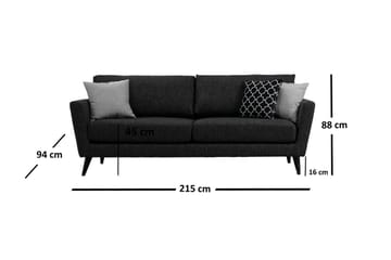 Mangia 3-sits Bäddsoffa 93x178 cm i Tyg - Antracit - Möbler - Vardagsrum - Bäddsoffor - 3-sits bäddsoffa
