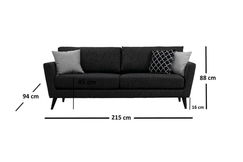 Mangia 3-sits Bäddsoffa 93x178 cm i Tyg - Antracit - Möbler - Vardagsrum - Bäddsoffor - 3-sits bäddsoffa