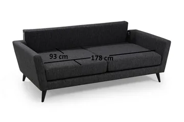 Mangia 3-Sits Soffa - Grå - Möbler - Vardagsrum - Bäddsoffor - 3-sits bäddsoffa