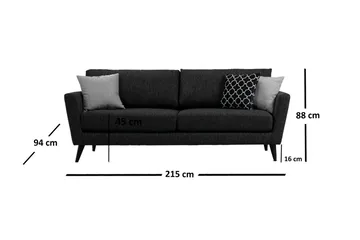 Mangia 3-Sits Soffa - Grå - Möbler - Vardagsrum - Bäddsoffor - 3-sits bäddsoffa