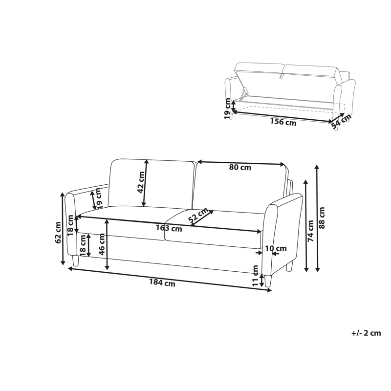 3-sits soffa Mare - Grå - Möbler - Vardagsrum - Soffor - 3-sits soffor