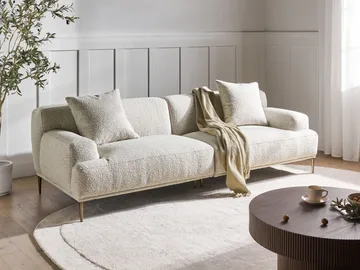 3-sits soffa Matila i Bouclé - Vit - Möbler - Vardagsrum - Soffor - 3-sits soffor