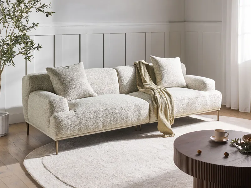 3-sits soffa Matila i Bouclé - Vit - Möbler - Vardagsrum - Soffor - 3-sits soffor