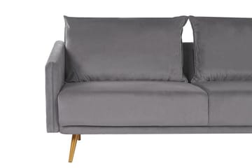 Maurana 3-sits Sammetssoffa med Metallben - Grå - Möbler - Vardagsrum - Soffor - 3-sits soffor
