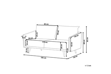 Maurana 3-sits Sammetssoffa med Metallben - Grå - Möbler - Vardagsrum - Soffor - 3-sits soffor