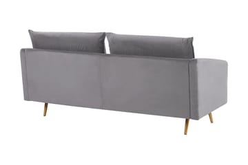 Maurana 3-sits Sammetssoffa med Metallben - Grå - Möbler - Vardagsrum - Soffor - 3-sits soffor