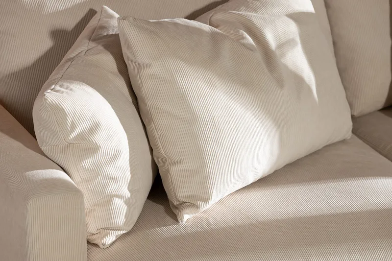 Menard 3-sits Djup Manchestersoffa - Beige - Möbler - Vardagsrum - Soffor - 3-sits soffor