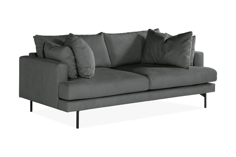 Menard 3-sits Djup Manchestersoffa - Grå - Möbler - Vardagsrum - Soffor - 3-sits soffor